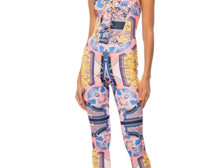 UNMATCHED PATTERNED CORSET JUMPSUIT Cheap