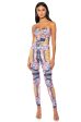 UNMATCHED PATTERNED CORSET JUMPSUIT Cheap