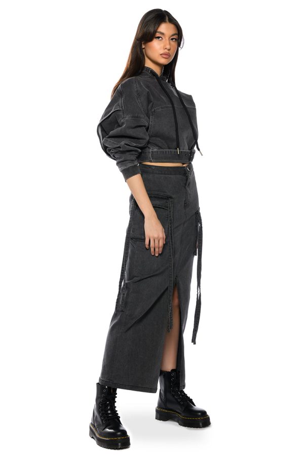 WHITNEY CARGO DENIM MAXI SKIRT Sale