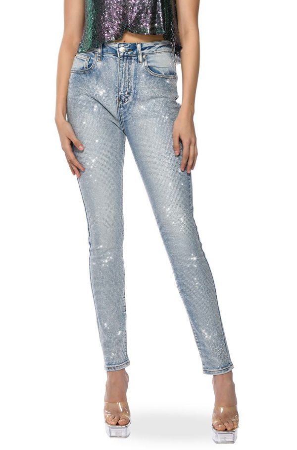 ALL OVER BLING JEANS Online Hot Sale