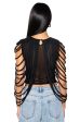 WAVY BABY SLEEVELESS ROPE DETAIL TOP IN BLACK For Sale