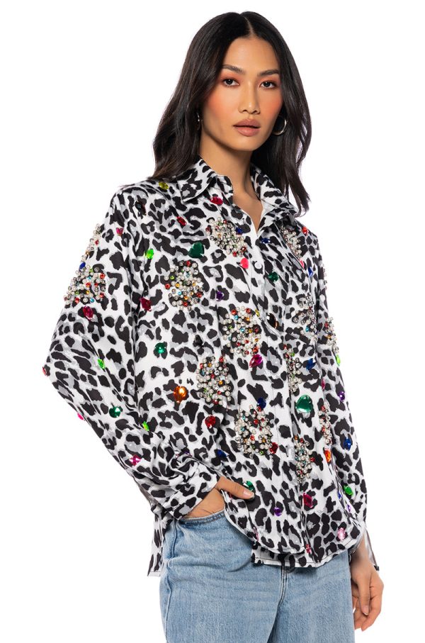 ANIMAL MODE BUTTON DOWN TOP Discount