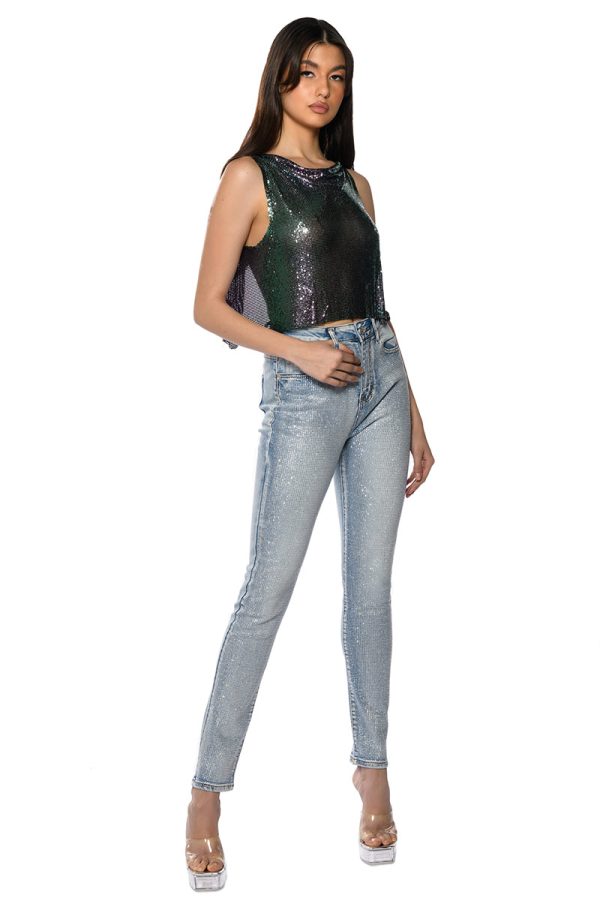 ALL OVER BLING JEANS Online Hot Sale