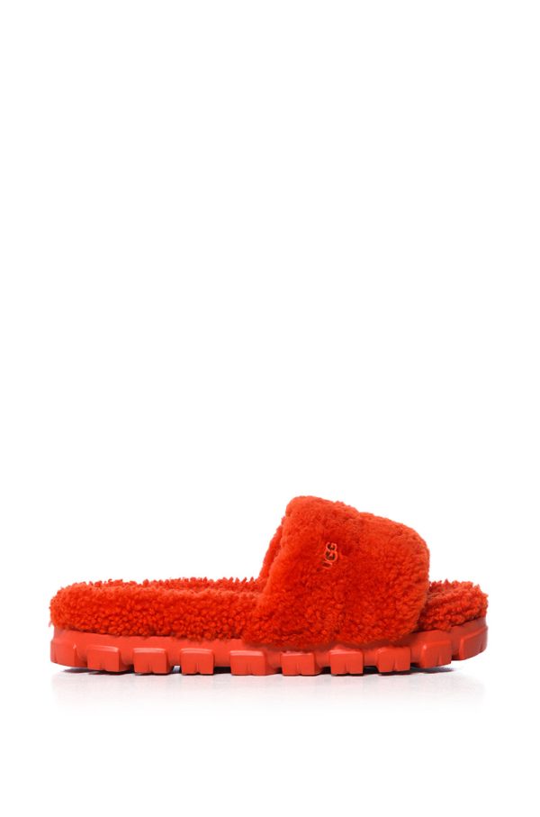 UGG COZETTA FUR SLIPPERS IN RED on Sale