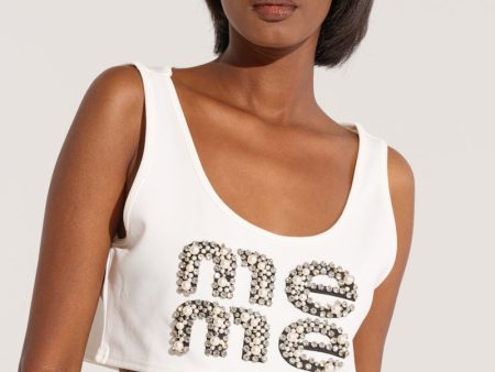 ALL ABOUT ME CROPPED SLEEVELESS T SHIRT Online Hot Sale