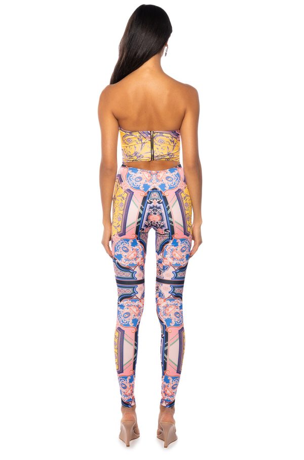 UNMATCHED PATTERNED CORSET JUMPSUIT Cheap