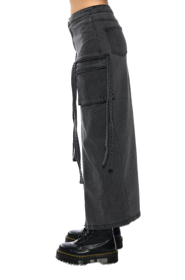 WHITNEY CARGO DENIM MAXI SKIRT Sale