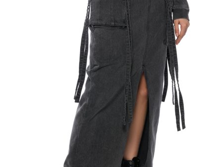 WHITNEY CARGO DENIM MAXI SKIRT Sale