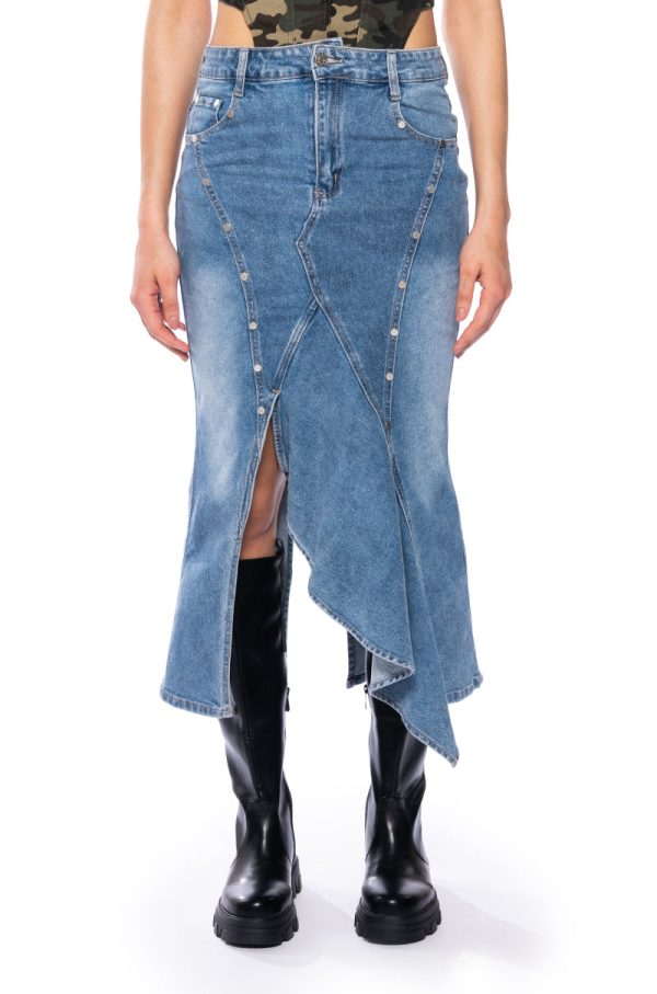 ARIELE MID DENIM SKIRT For Cheap