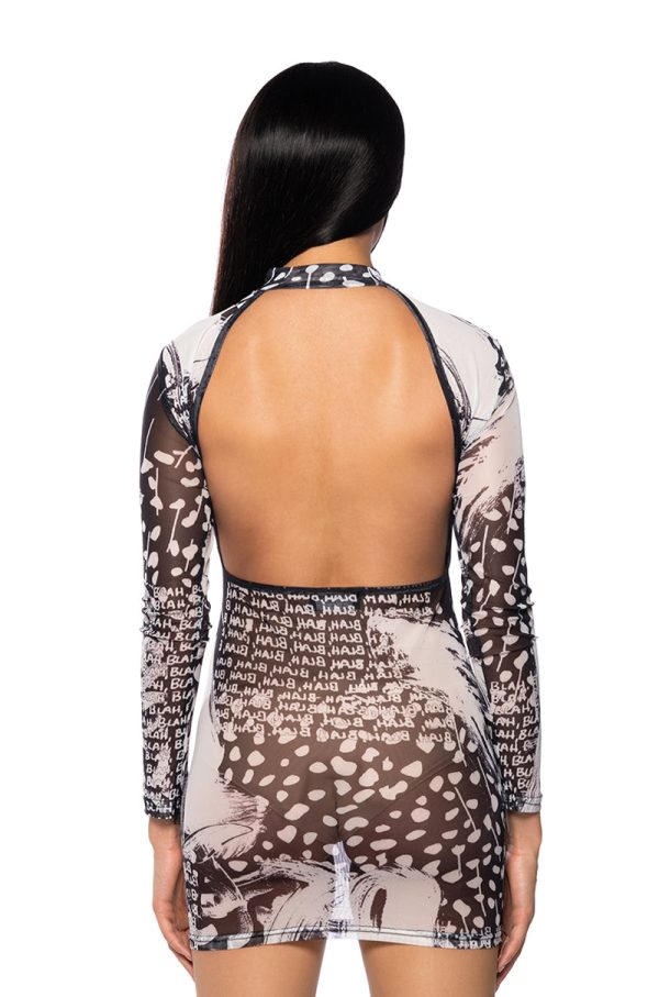 WRITTEN UNDER THE STARS MESH MINI DRESS Fashion