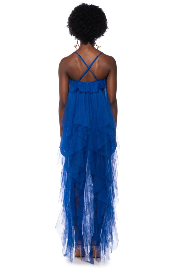 TOP TIER RUFFLE MAXI DRESS ROYAL BLUE Hot on Sale