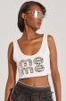 ALL ABOUT ME CROPPED SLEEVELESS T SHIRT Online Hot Sale