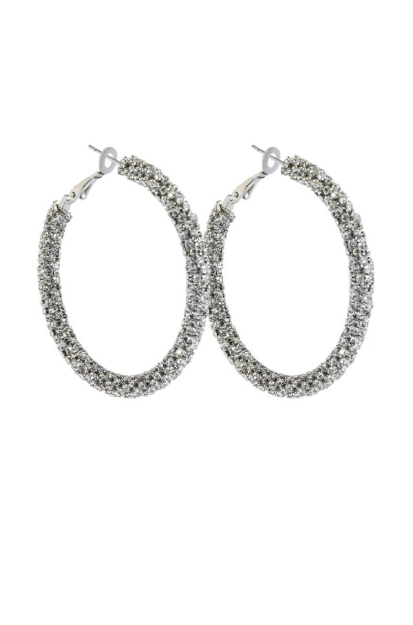 50MM BLING HOOP IN SILVER For Discount