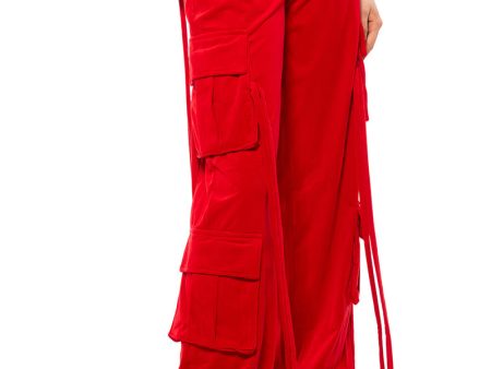 STYLIST WIDE LEG VELVET CARGO PANTS Online