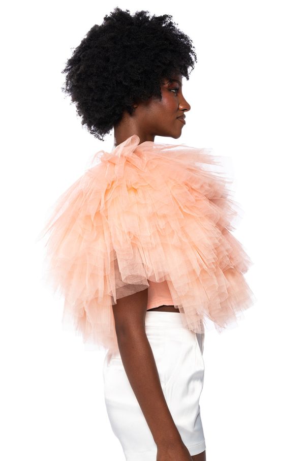 TURNING HEADS TEXTURED TULLE TOP Sale