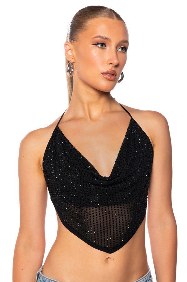 TAMERA RHINESTONE MESH TOP Online Hot Sale