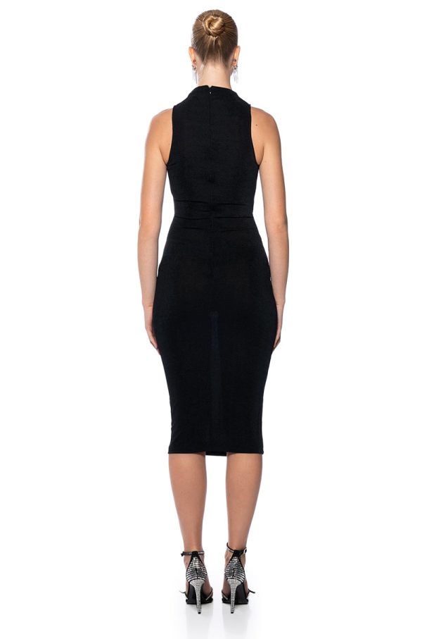 VERONICA SLINKY RUCHED MIDI DRESS For Discount