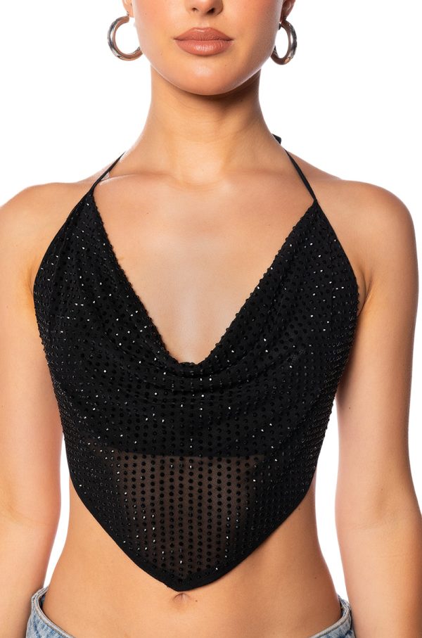 TAMERA RHINESTONE MESH TOP Online Hot Sale