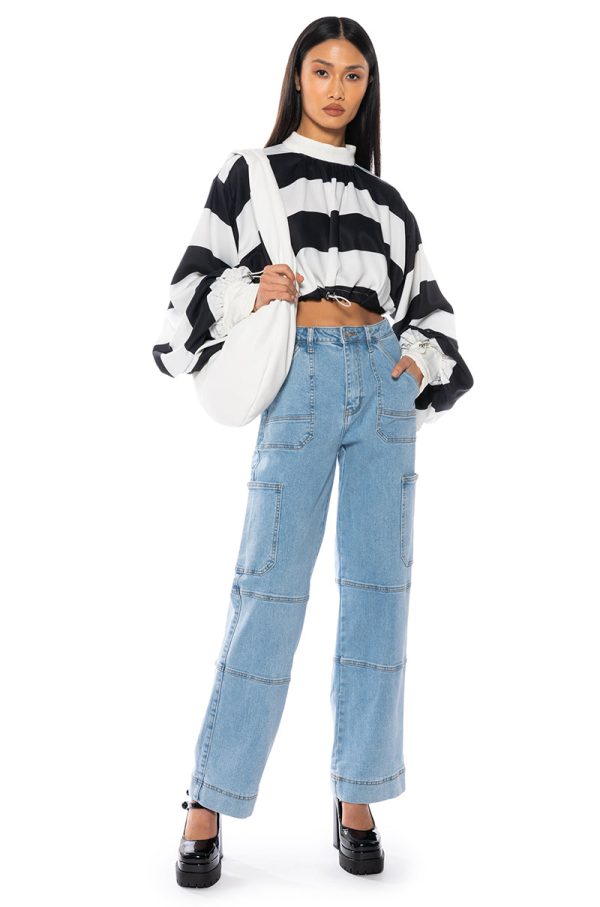 UP TO ME STRIPED BLOUSE Cheap