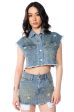 Y2K RHINESTONE MINI DENIM SKIRT on Sale