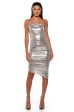 VALERIE RUCHED METALLIC MIDI DRESS Online Hot Sale