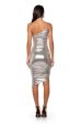 VALERIE RUCHED METALLIC MIDI DRESS Online Hot Sale