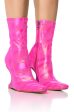 AZALEA WANG GIULETTE FUCHSIA INVERSE HEEL BOOTIE IN FUCHSIA Online