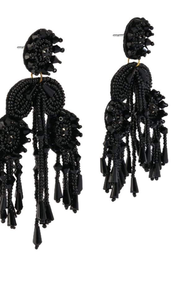 ANGELINA BEADED EARRING IN BLACK Cheap