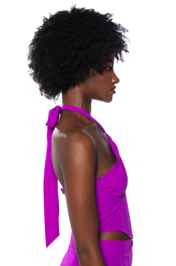 VIOLET CUT OUT HALTER TOP Online Sale