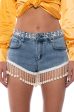 THE WORLD IS YOUR OYSTER PEARL TRIM DENIM SHORTS Online