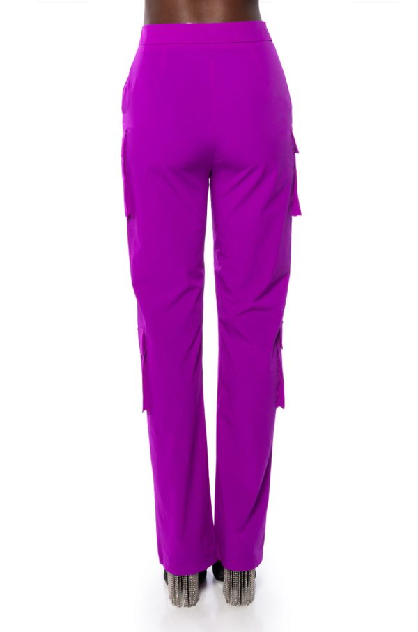 VIOLET HIGH WAIST CARGO PANT For Sale