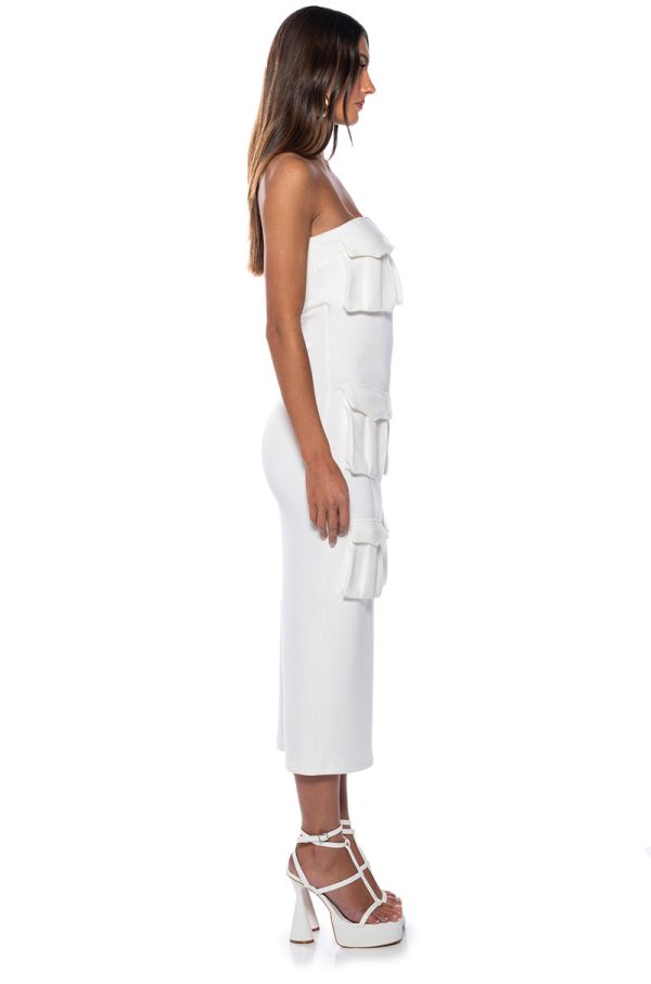 UTILITY DETAIL STRAPLESS MIDI DRESS Online Sale