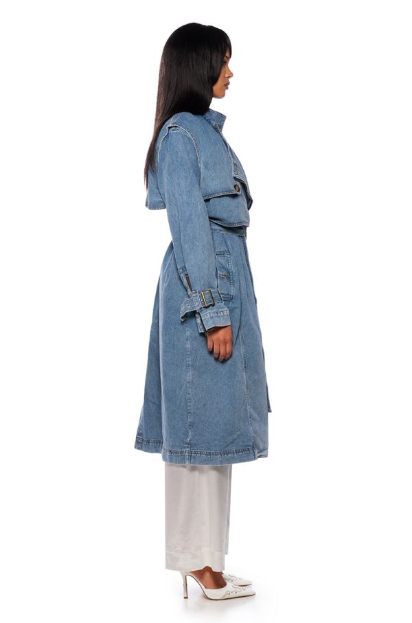 TOOK A WALK ON BLOOME DENIM TRENCH Online Hot Sale