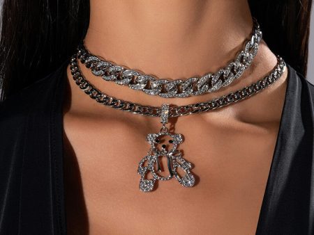 TEDDY LAYERED RHINESTONE CHOKER Sale