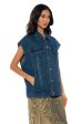 TAKE A WALK OVERSIZED DENIM VEST Supply