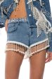 THE WORLD IS YOUR OYSTER PEARL TRIM DENIM SHORTS Online