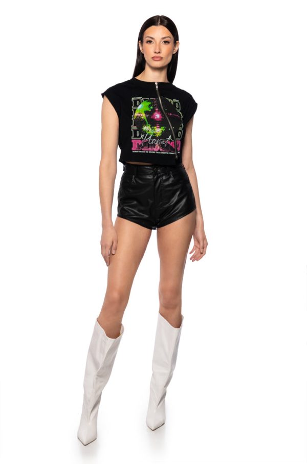 WRECKING BALL FAUX LEATHER HIGH WAIST SHORT Sale