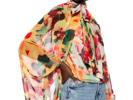 TIE THE KNOT FLORAL BLOUSE Hot on Sale