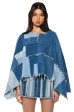 TO THE CHATEAU PATCHWORK DENIM PONCHO Supply