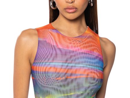 SUNSET VIEW SLEEVELESS MESH BODYSUIT Supply