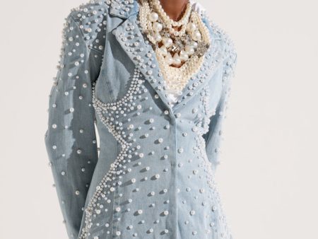 ALIX PEARL EMBELLISHED BLAZER Online now