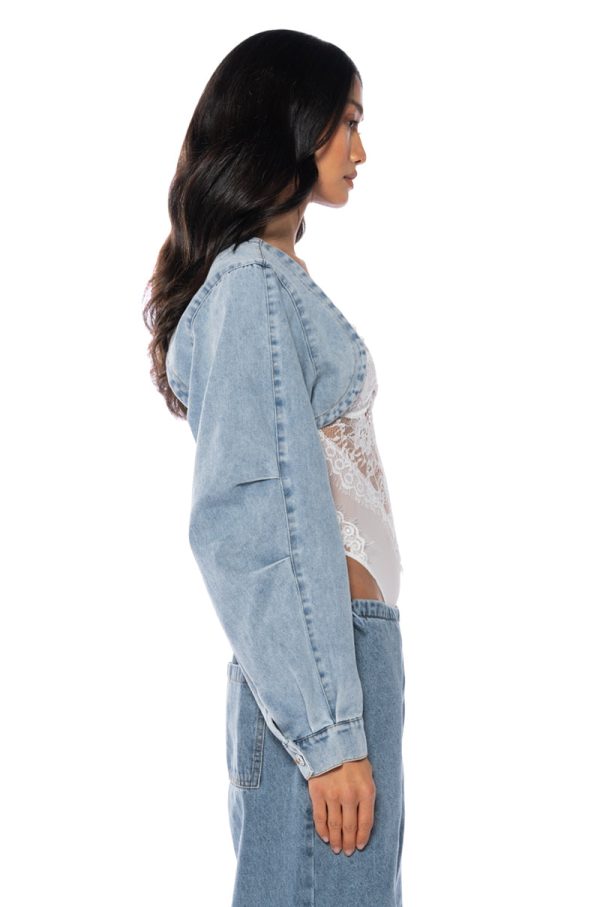 ULTRA CROP DENIM BOLERO JACKET Online now