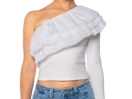 UP IN THE CLOUDS ONE SHOULDER TOP Online Sale