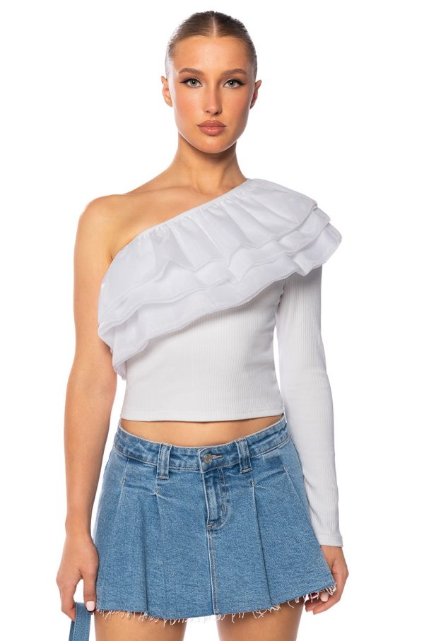 UP IN THE CLOUDS ONE SHOULDER TOP Online Sale