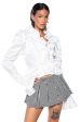 WOKE UP IN LOVE RUFFLED LONG SLEEVE BLOUSE IN WHITE For Sale