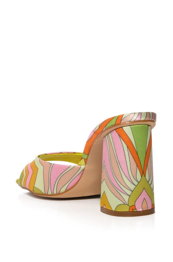 UNTOLD PATTERN DESIGN CHUNKY SANDAL IN YELLOW Cheap