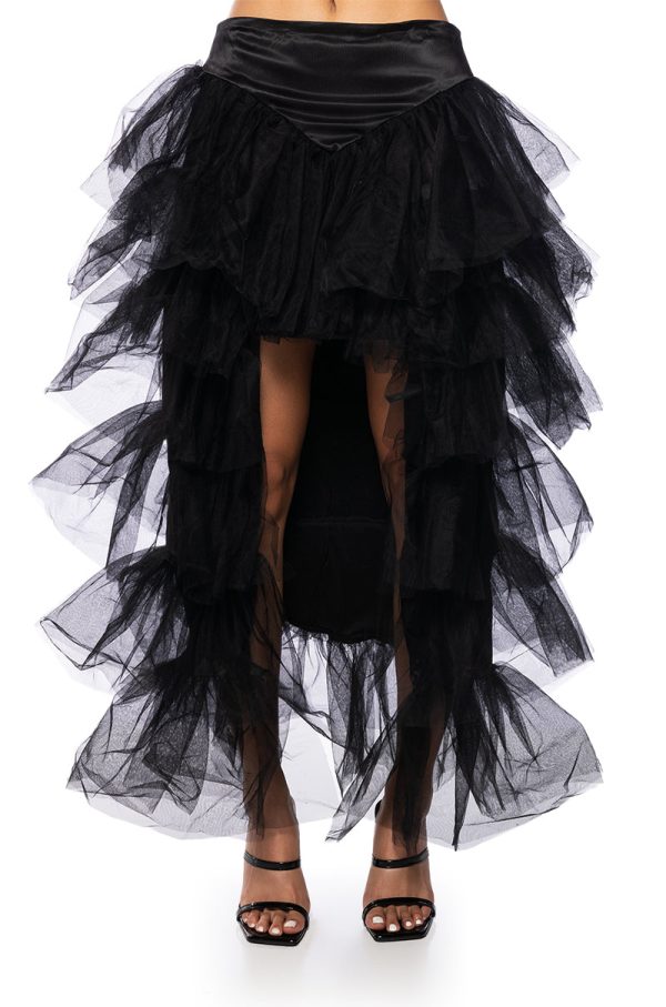 THE AWARD SHOW TULLE HIGH LOW SKIRT IN BLACK Discount