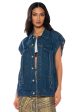 TAKE A WALK OVERSIZED DENIM VEST Supply