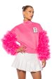 UPPER EAST SIDE PINK RUFFLE SLEEVE SWEATSHIRT Discount