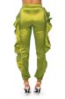 MELANIE RUFFLE DETAILED JOGGER IN LIME Online Sale